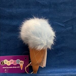 Blue Fluffy Ice Cream Bag Tag or  Keychain